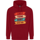 Lucky Fishing Shirt Fisherman Funny Childrens Kids Hoodie Red
