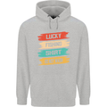 Lucky Fishing Shirt Fisherman Funny Childrens Kids Hoodie Sports Grey