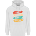 Lucky Fishing Shirt Fisherman Funny Childrens Kids Hoodie White