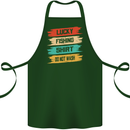 Lucky Fishing Shirt Fisherman Funny Cotton Apron 100% Organic Forest Green