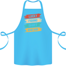 Lucky Fishing Shirt Fisherman Funny Cotton Apron 100% Organic Turquoise