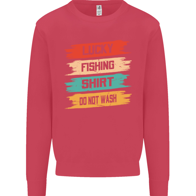 Lucky Fishing Shirt Fisherman Funny Kids Sweatshirt Jumper Heliconia