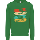 Lucky Fishing Shirt Fisherman Funny Kids Sweatshirt Jumper Irish Green