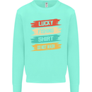 Lucky Fishing Shirt Fisherman Funny Kids Sweatshirt Jumper Peppermint