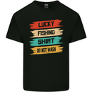 Lucky Fishing Shirt Fisherman Funny Kids T-Shirt Childrens Black