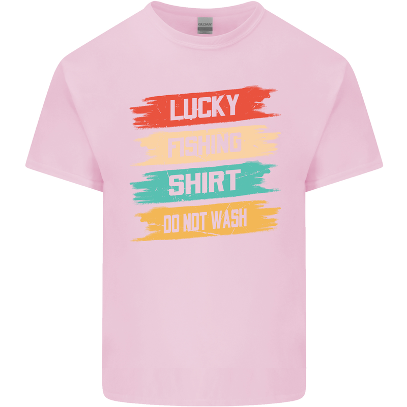 Lucky Fishing Shirt Fisherman Funny Kids T-Shirt Childrens Light Pink
