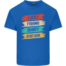 Lucky Fishing Shirt Fisherman Funny Kids T-Shirt Childrens Royal Blue