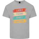 Lucky Fishing Shirt Fisherman Funny Kids T-Shirt Childrens Sports Grey