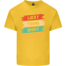 Lucky Fishing Shirt Fisherman Funny Kids T-Shirt Childrens Yellow