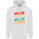 Lucky Fishing Shirt Fisherman Funny Mens 80% Cotton Hoodie White