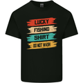 Lucky Fishing Shirt Fisherman Funny Mens Cotton T-Shirt Tee Top Black