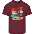 Lucky Fishing Shirt Fisherman Funny Mens Cotton T-Shirt Tee Top Maroon