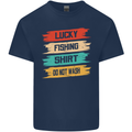 Lucky Fishing Shirt Fisherman Funny Mens Cotton T-Shirt Tee Top Navy Blue