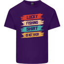 Lucky Fishing Shirt Fisherman Funny Mens Cotton T-Shirt Tee Top Purple
