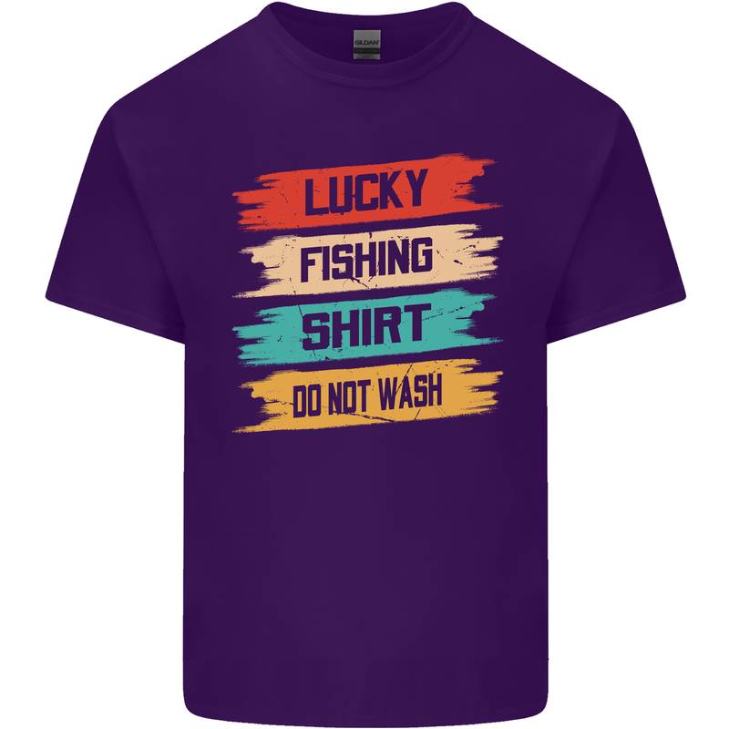 Lucky Fishing Shirt Fisherman Funny Mens Cotton T-Shirt Tee Top Purple