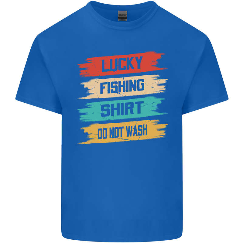 Lucky Fishing Shirt Fisherman Funny Mens Cotton T-Shirt Tee Top Royal Blue