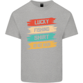 Lucky Fishing Shirt Fisherman Funny Mens Cotton T-Shirt Tee Top Sports Grey