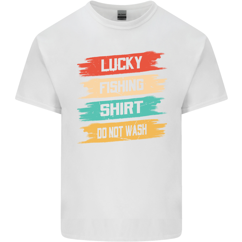 Lucky Fishing Shirt Fisherman Funny Mens Cotton T-Shirt Tee Top White