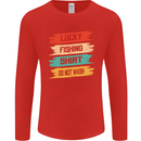 Lucky Fishing Shirt Fisherman Funny Mens Long Sleeve T-Shirt Red