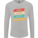 Lucky Fishing Shirt Fisherman Funny Mens Long Sleeve T-Shirt Sports Grey