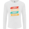 Lucky Fishing Shirt Fisherman Funny Mens Long Sleeve T-Shirt White