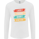 Lucky Fishing Shirt Fisherman Funny Mens Long Sleeve T-Shirt White