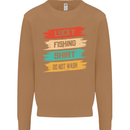 Lucky Fishing Shirt Fisherman Funny Mens Sweatshirt Jumper Caramel Latte