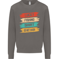 Lucky Fishing Shirt Fisherman Funny Mens Sweatshirt Jumper Charcoal