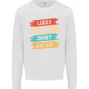 Lucky Fishing Shirt Fisherman Funny Mens Sweatshirt Jumper White