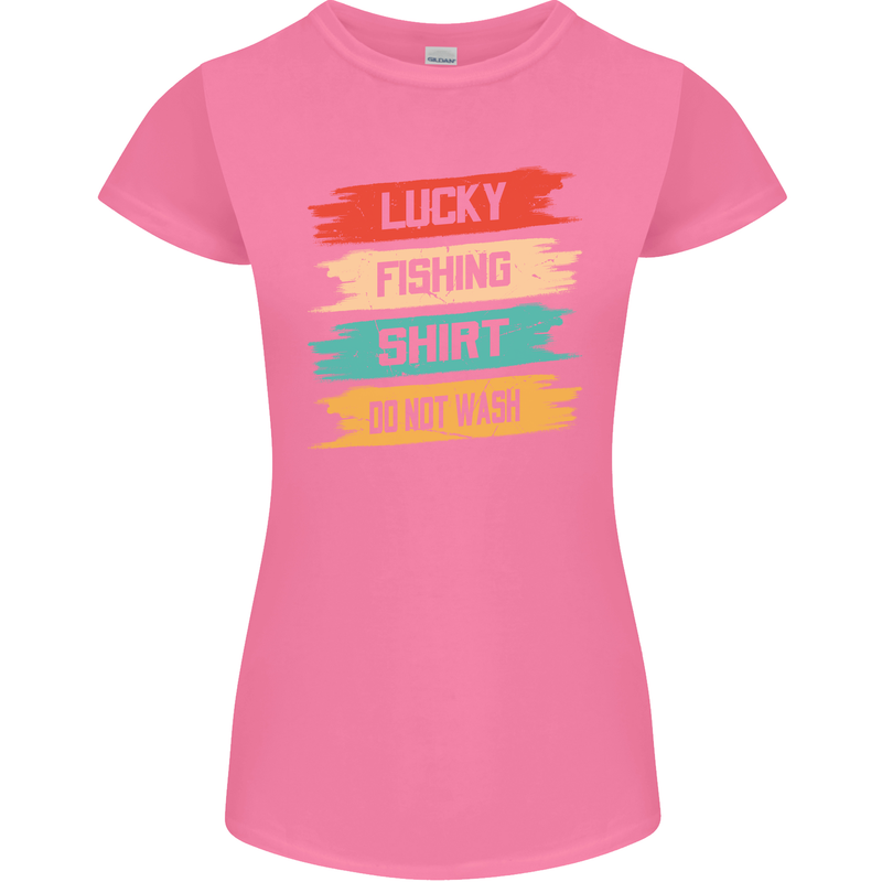 Lucky Fishing Shirt Fisherman Funny Womens Petite Cut T-Shirt Azalea