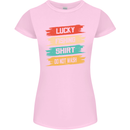 Lucky Fishing Shirt Fisherman Funny Womens Petite Cut T-Shirt Light Pink