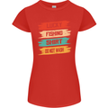 Lucky Fishing Shirt Fisherman Funny Womens Petite Cut T-Shirt Red