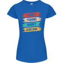 Lucky Fishing Shirt Fisherman Funny Womens Petite Cut T-Shirt Royal Blue