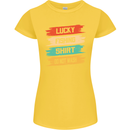 Lucky Fishing Shirt Fisherman Funny Womens Petite Cut T-Shirt Yellow