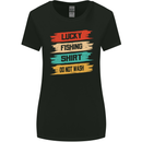 Lucky Fishing Shirt Fisherman Funny Womens Wider Cut T-Shirt Black
