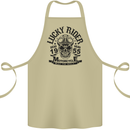 Lucky Rider Dead Head Motorbike Biker Cotton Apron 100% Organic Khaki