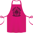 Lucky Rider Dead Head Motorbike Biker Cotton Apron 100% Organic Pink