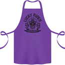 Lucky Rider Dead Head Motorbike Biker Cotton Apron 100% Organic Purple