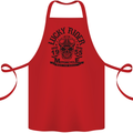 Lucky Rider Dead Head Motorbike Biker Cotton Apron 100% Organic Red