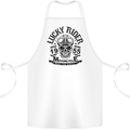 Lucky Rider Dead Head Motorbike Biker Cotton Apron 100% Organic White