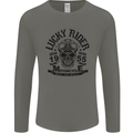 Lucky Rider Dead Head Motorbike Biker Mens Long Sleeve T-Shirt Charcoal