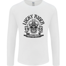 Lucky Rider Dead Head Motorbike Biker Mens Long Sleeve T-Shirt White