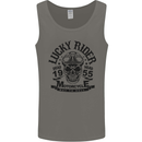 Lucky Rider Dead Head Motorbike Biker Mens Vest Tank Top Charcoal