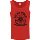 Lucky Rider Dead Head Motorbike Biker Mens Vest Tank Top Red