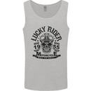 Lucky Rider Dead Head Motorbike Biker Mens Vest Tank Top Sports Grey