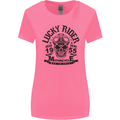 Lucky Rider Dead Head Motorbike Biker Womens Wider Cut T-Shirt Azalea