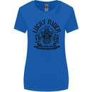 Lucky Rider Dead Head Motorbike Biker Womens Wider Cut T-Shirt Royal Blue