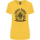 Lucky Rider Dead Head Motorbike Biker Womens Wider Cut T-Shirt Yellow