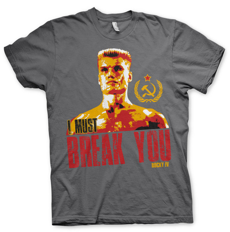 Rocky I must break you Rocky IV mens charcoal film t-shirt dark grey Drago boxing