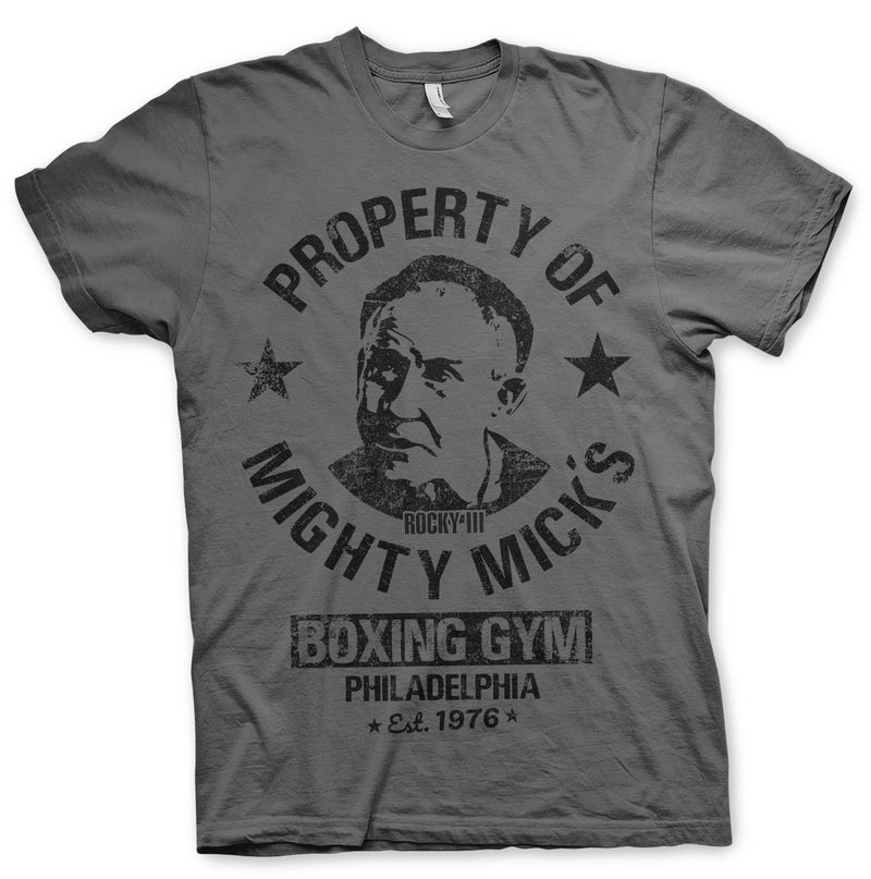 Rocky mighty micks gym mens charcoal t-shirt boxing dark grey tee 